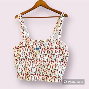 RUE21 Smocked Cherry Print Top *NEW*